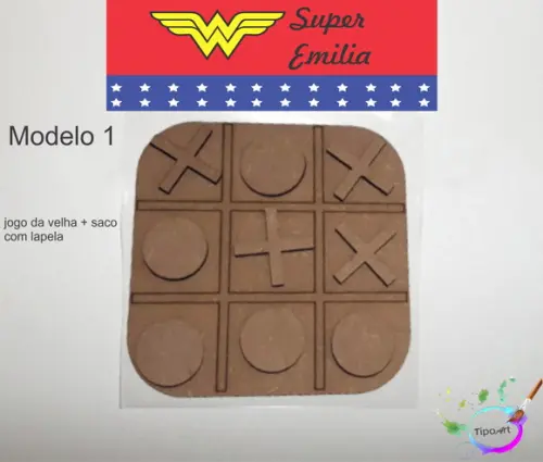 Jogo da Velha-cortado a Laser,sem Pintura-saco e Lapela