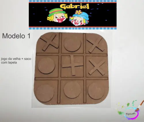 Jogo da Velha-cortado a Laser,sem Pintura-saco e Lapela