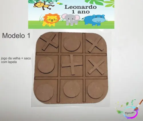 Jogo da Velha-cortado a Laser,sem Pintura-saco e Lapela