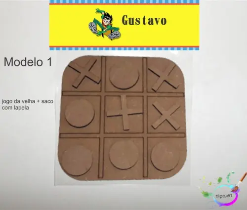 Jogo da Velha-cortado a Laser,sem Pintura-saco e Lapela