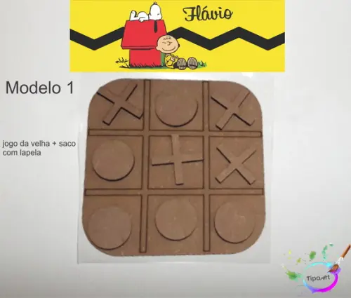 Jogo da Velha-cortado a Laser,sem Pintura-saco e Lapela