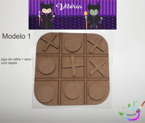 Jogo da Velha-cortado a Laser,sem Pintura-saco e Lapela