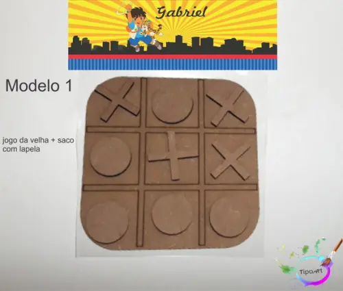Jogo da Velha-cortado a Laser,sem Pintura-saco e Lapela