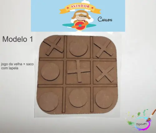 Jogo da Velha-cortado a Laser,sem Pintura-saco e Lapela
