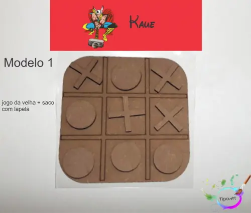 Jogo da Velha-cortado a Laser,sem Pintura-saco e Lapela