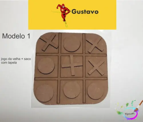 Jogo da Velha-cortado a Laser,sem Pintura-saco e Lapela