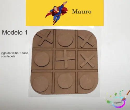Jogo da Velha-cortado a Laser,sem Pintura-saco e Lapela
