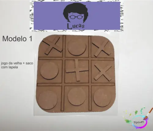 Jogo da Velha-cortado a Laser,sem Pintura-saco e Lapela