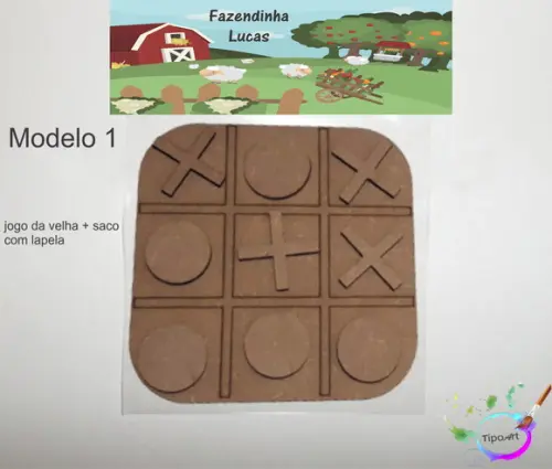 Jogo da Velha-cortado a Laser,sem Pintura-saco e Lapela