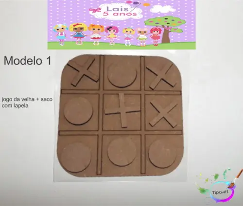Jogo da Velha-cortado a Laser,sem Pintura-saco e Lapela