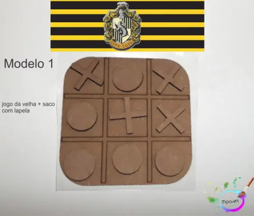 Jogo da Velha-cortado a Laser,sem Pintura-saco e Lapela