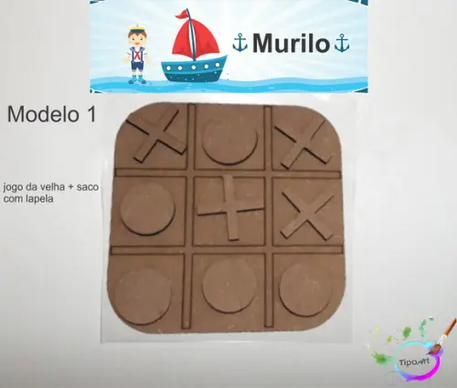 Jogo da Velha-cortado a Laser,sem Pintura-saco e Lapela