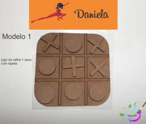 Jogo da Velha-cortado a Laser,sem Pintura-saco e Lapela