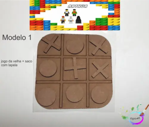 Jogo da Velha-cortado a Laser,sem Pintura-saco e Lapela