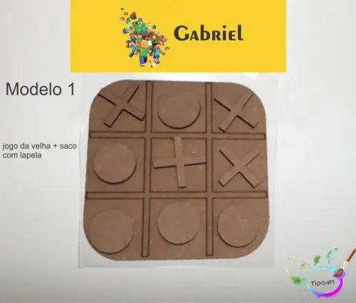 Jogo da Velha-cortado a Laser,sem Pintura-saco e Lapela