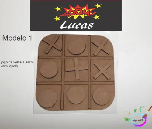 Jogo da Velha-cortado a Laser,sem Pintura-saco e Lapela
