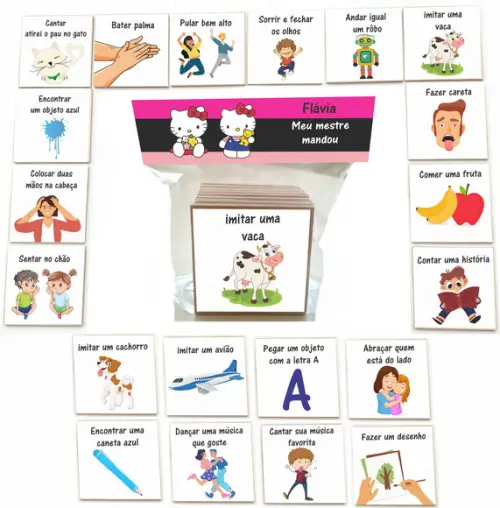 Jogo Meu Mestre Mandou mdf 20 Pças-hello Kitty