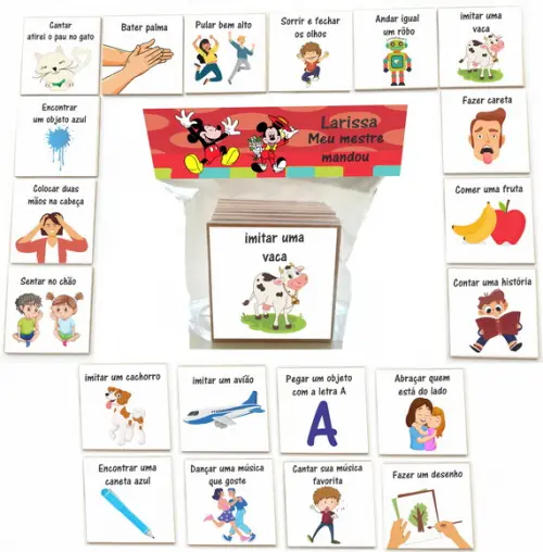 Jogo Meu Mestre Mandou mdf 20 Pças-mickey