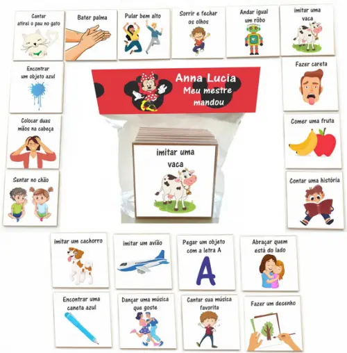 Jogo Meu Mestre Mandou mdf 20 Pças-minnie