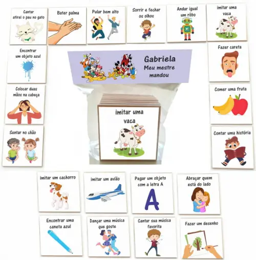 Jogo Meu Mestre Mandou mdf 20 Pças-turma do Mickey