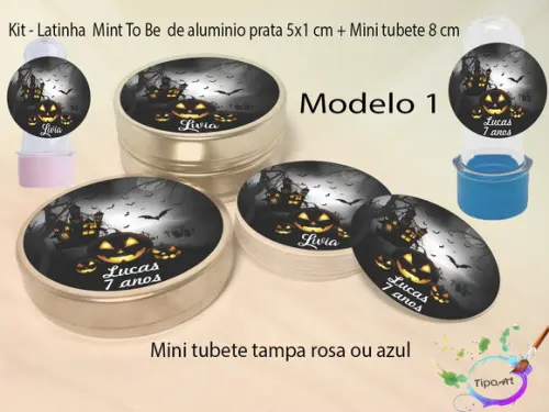 Kit Latinhas e Mini Tubetes - Halloween#1