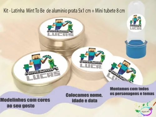 Kit Latinhas e Mini Tubetes - Minecraft