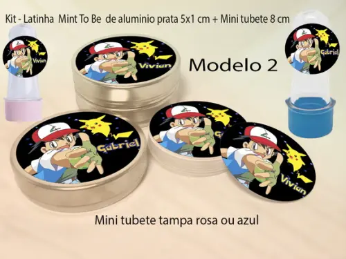 Kit Latinhas e Mini Tubetes - Pokemon