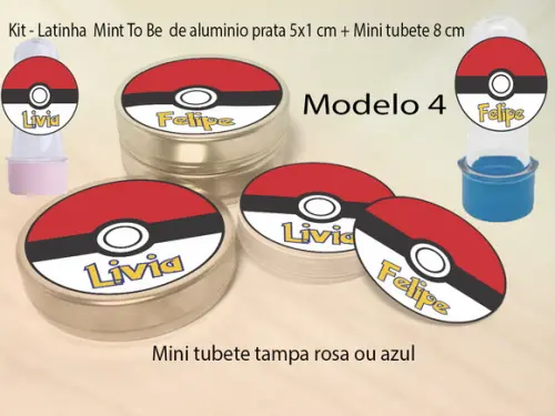 Kit Latinhas e Mini Tubetes - Pokemon