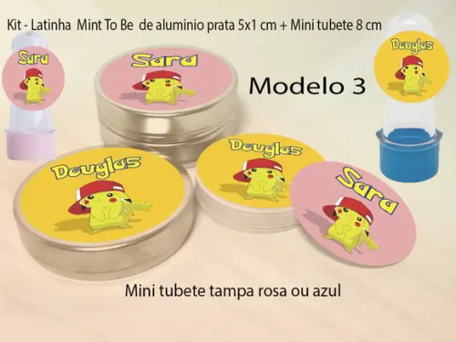 Kit Latinhas e Mini Tubetes - Pokemon