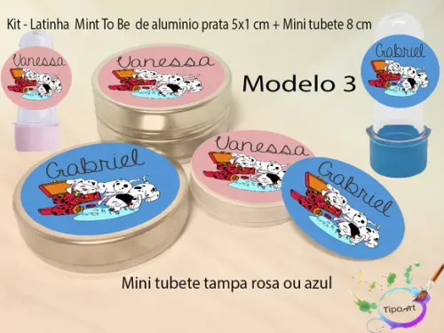 Kit Latinhas e Mini Tubetes -101 Dalmatas