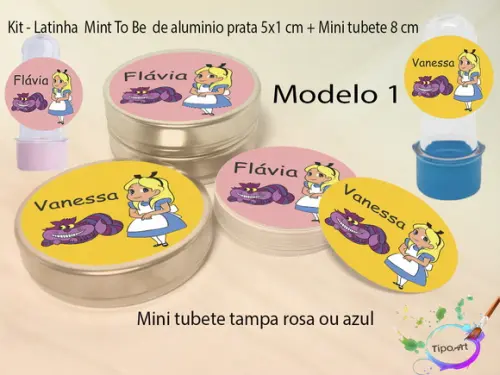 Kit Latinhas e Mini Tubetes -alice