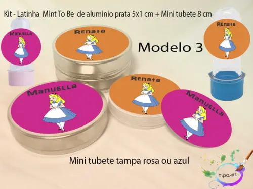 Kit Latinhas e Mini Tubetes -alice