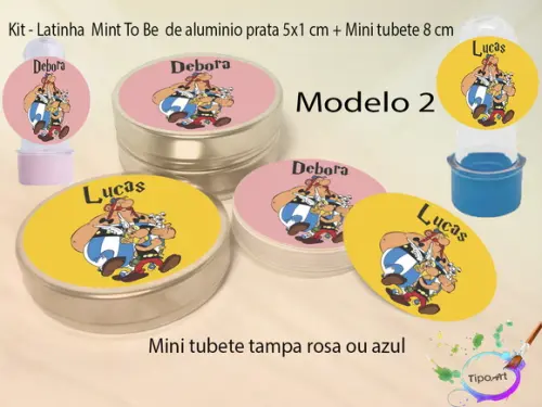 Kit Latinhas e Mini Tubetes -asterix