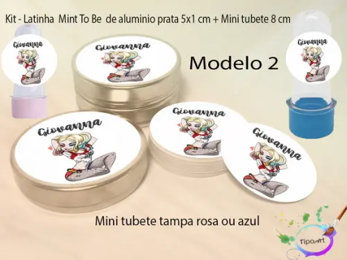 Kit Latinhas e Mini Tubetes -arlequina