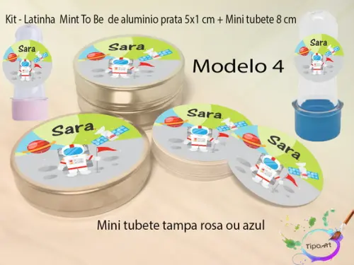 Kit Latinhas e Mini Tubetes -astronauta