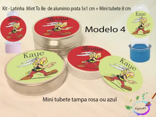 Kit Latinhas e Mini Tubetes -asterix