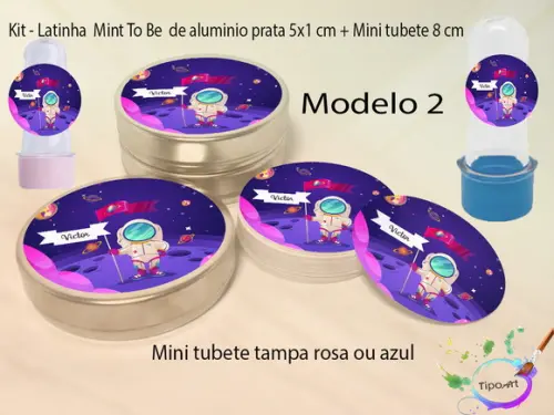Kit Latinhas e Mini Tubetes -astronauta