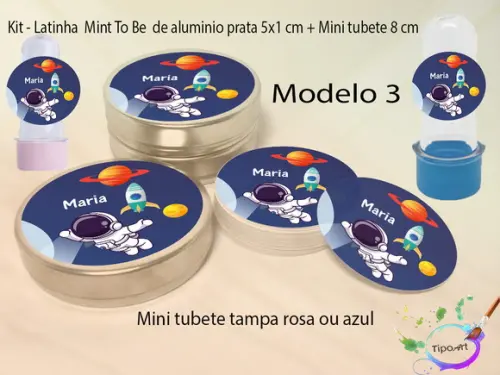 Kit Latinhas e Mini Tubetes -astronauta