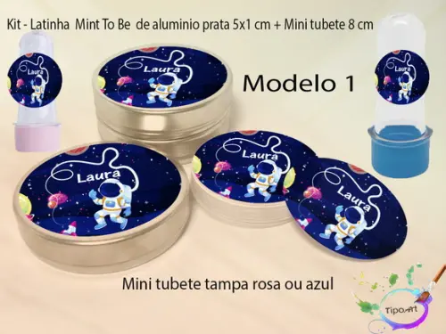 Kit Latinhas e Mini Tubetes -astronauta