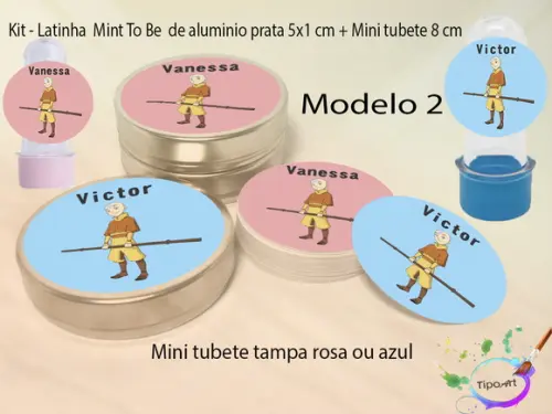 Kit Latinhas e Mini Tubetes -avatar Aang