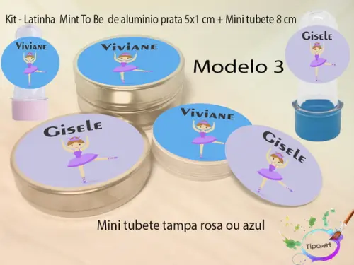 Kit Latinhas e Mini Tubetes -bailarina