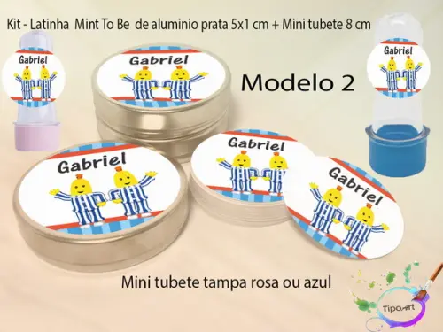 Kit Latinhas e Mini Tubetes -bananas de Pijama