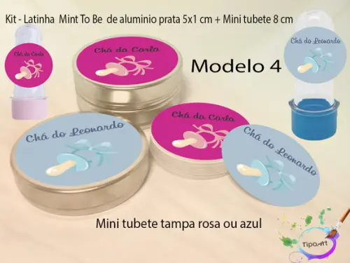 Kit Latinhas e Mini Tubetes -chá de Bêbe