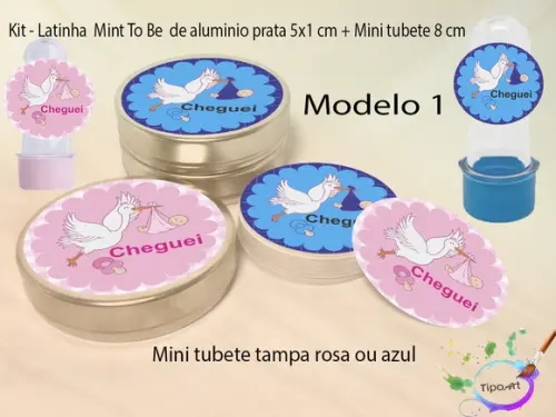 Kit Latinhas e Mini Tubetes -chá de Bêbe