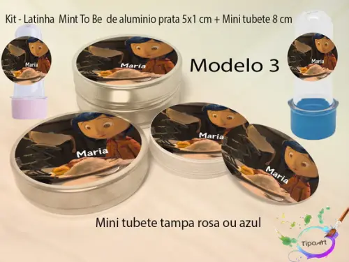 Kit Latinhas e Mini Tubetes -caroline e o Mundo Secreto