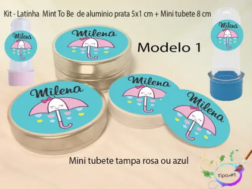 Kit Latinhas e Mini Tubetes -chuva de Amor