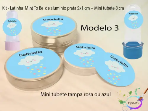 Kit Latinhas e Mini Tubetes -chuva de Amor