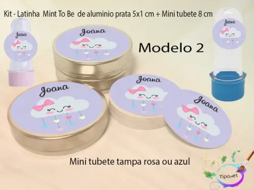 Kit Latinhas e Mini Tubetes -chuva de Amor