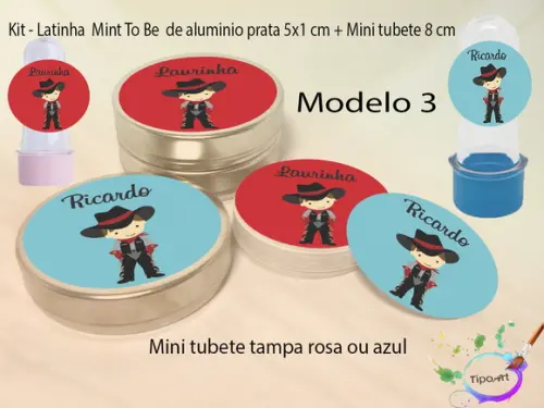 Kit Latinhas e Mini Tubetes -cowboy