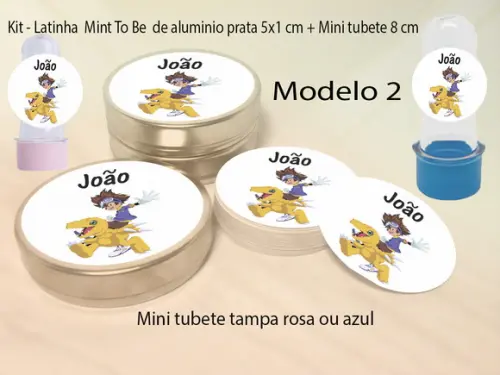 Kit Latinhas e Mini Tubetes -digimon
